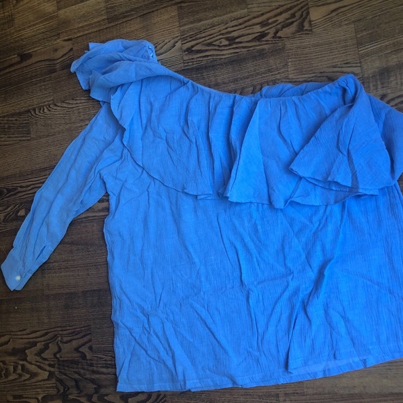 Loft chambray ruffled one shoulder top - Picture 5 of 5